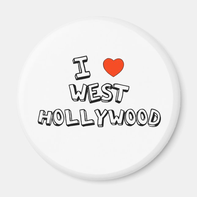 Jag Heart Väster Hollywood Magnet (Framsidan)