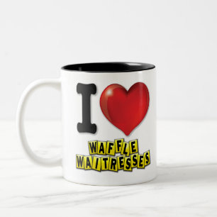 Jag Heart Waffle Waitures Två-Tonad Mugg