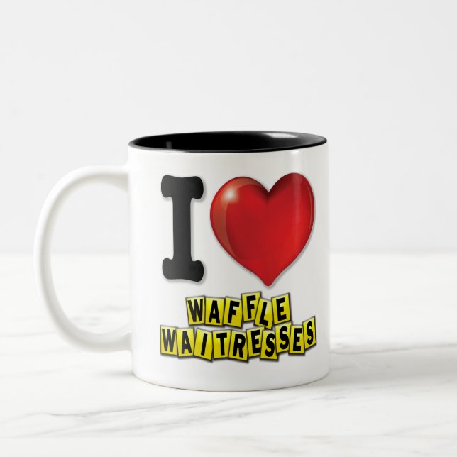 Jag Heart Waffle Waitures Två-Tonad Mugg (Vänster)