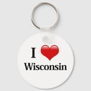 Jag Heart Wisconsin Nyckelring