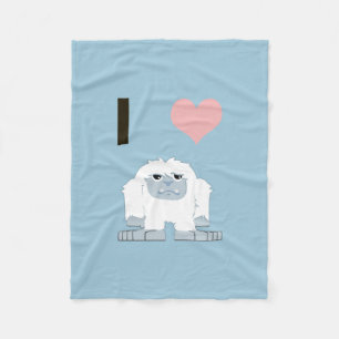 Jag Heart Yeti Cute Tecknad Snö Monster Fleecefilt