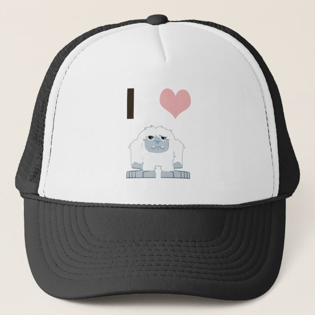 Jag Heart Yeti Cute Tecknad Snö Monster Keps (Framsida)