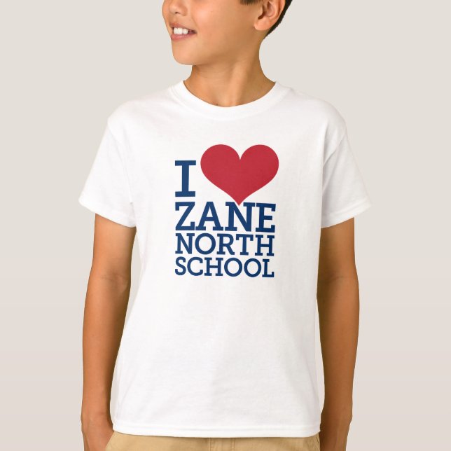 Jag Heart Zane North School Kids Långärmad Tee (Framsida)
