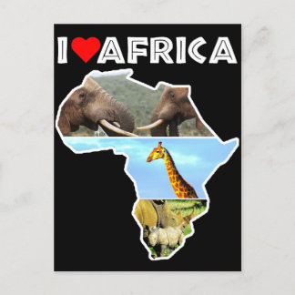 Jag Heat Afrika Wildlife Collage Postcard Vykort