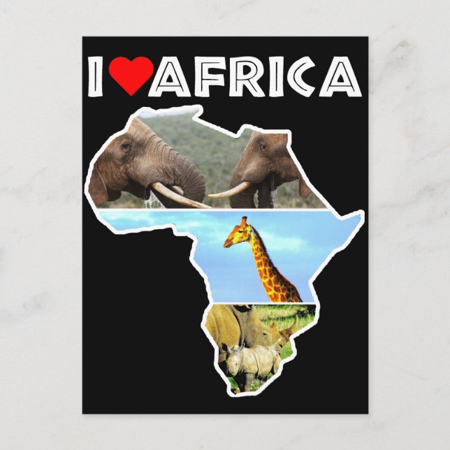 Jag Heat Afrika Wildlife Collage Postcard Vykort (Framsida)