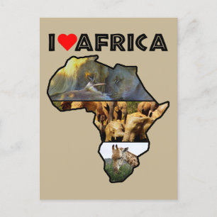 Jag Heat Afrika Wildlife Collage Postcard Vykort