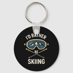 Jag hellre åker skidor - Freestyle skidtävling Nyckelring