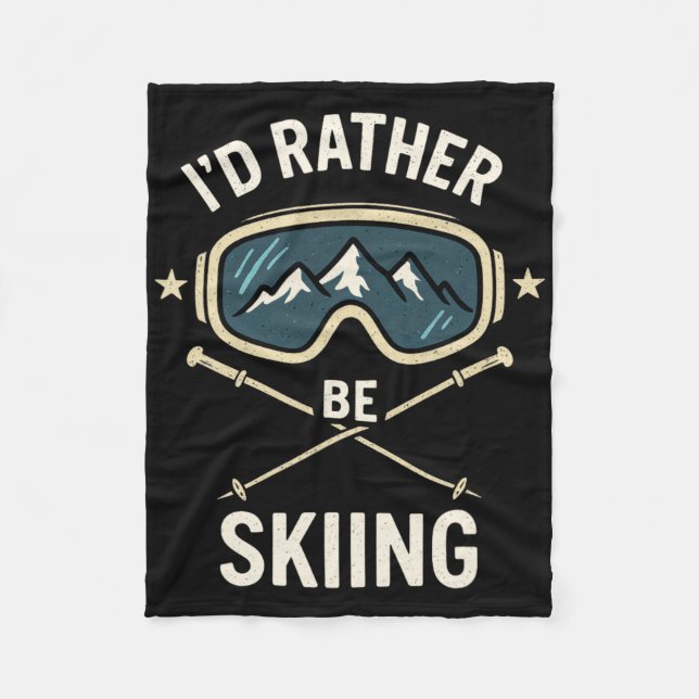 Jag hellre åker skidor - Freestyle skidtrip  Fleecefilt (Framsidan)