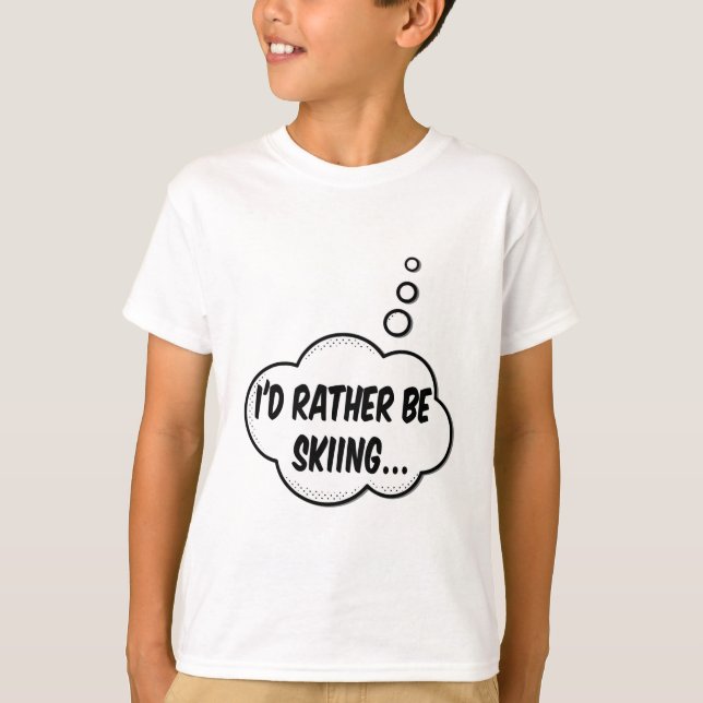 Jag hellre åker skidor t-shirt (Framsida)