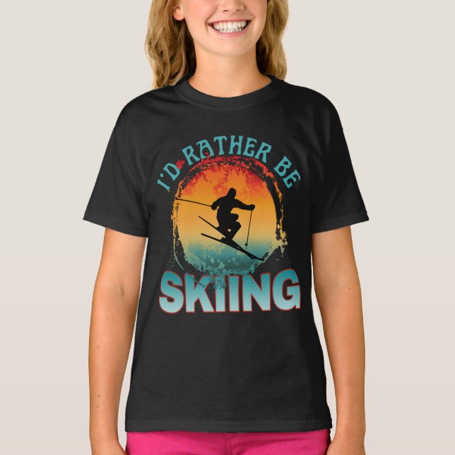 Jag hellre åkte skidor T-Shirt (Framsida)