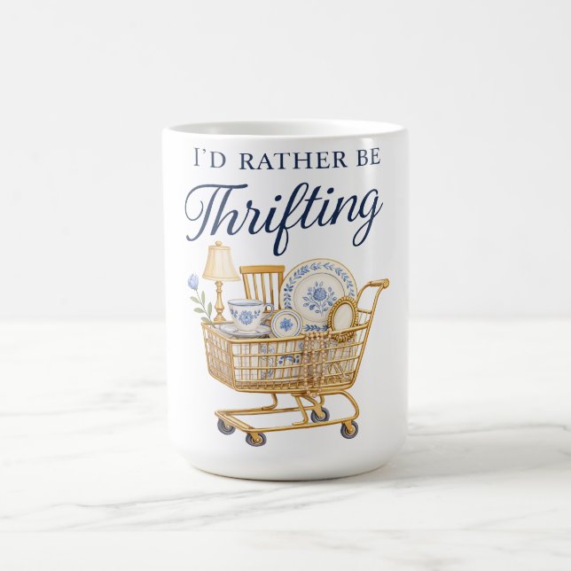 Jag hellre än shopping-sticker kaffemugg (Center)