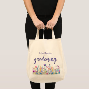 Jag hellre än trädgårdsblommor Dagligvaror Tygkasse
