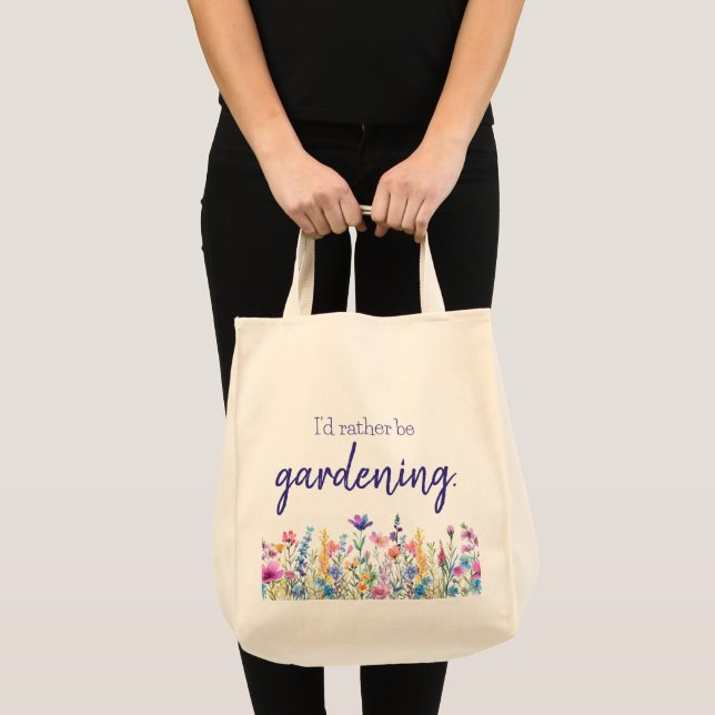 Jag hellre än trädgårdsblommor Dagligvaror Tygkasse (Framsida (produkt))