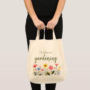 Jag hellre än trädgårdsskötsel Vilda blommor Livsm Tygkasse