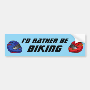 Jag hellre cyklar Rolig cyklist motorcyklist Bildekal