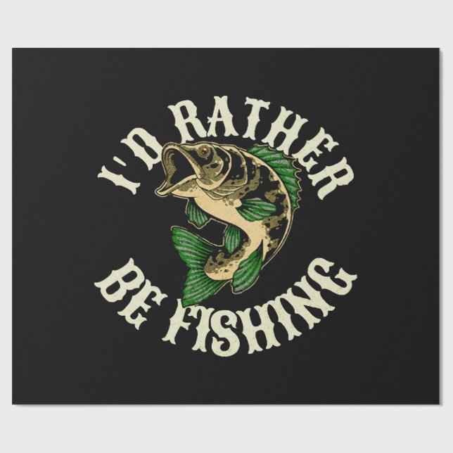 Jag hellre fiska roligt presentpapper (Platt)