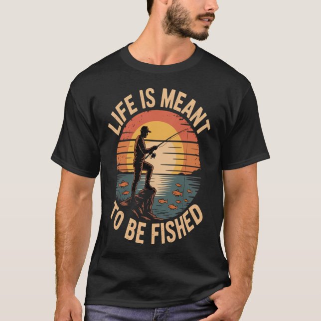 Jag hellre fiskar bassticker - Vit T Shirt (Framsida)