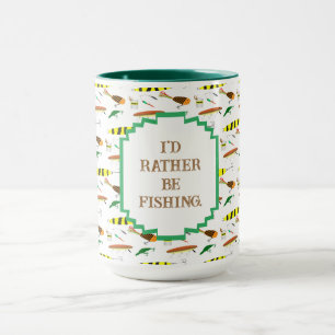 "Jag hellre fiskar" med fiskelock kaffe Mugg