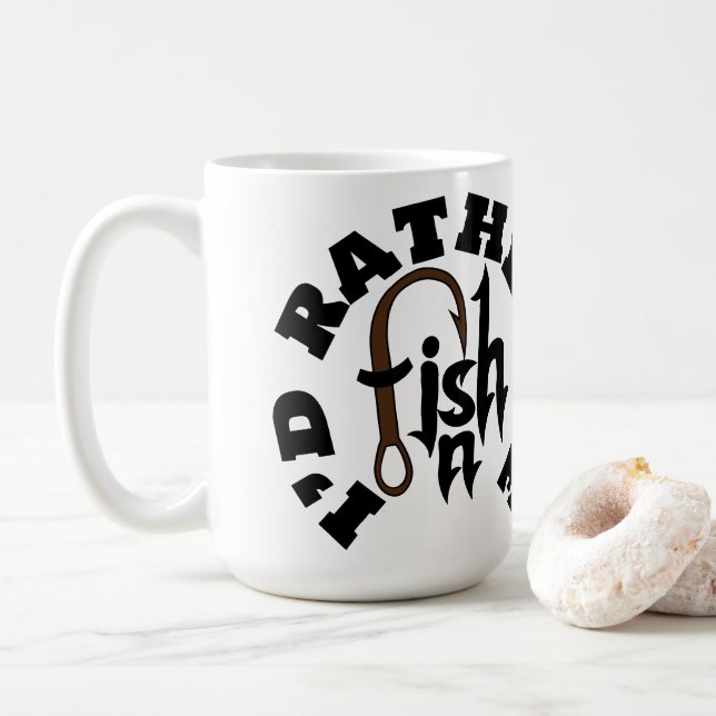 Jag hellre fiskar Personanpassad NAMN, FÄRG Kaffemugg (Med munk)
