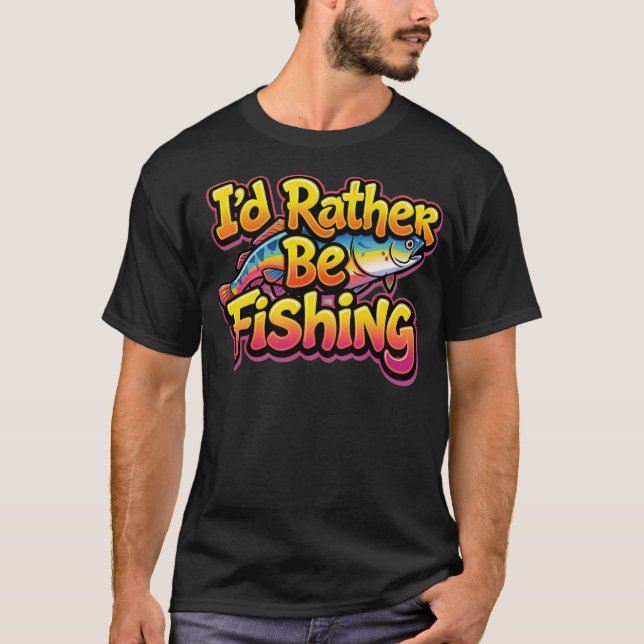 Jag hellre fiskar regnbåge t shirt (Framsida)