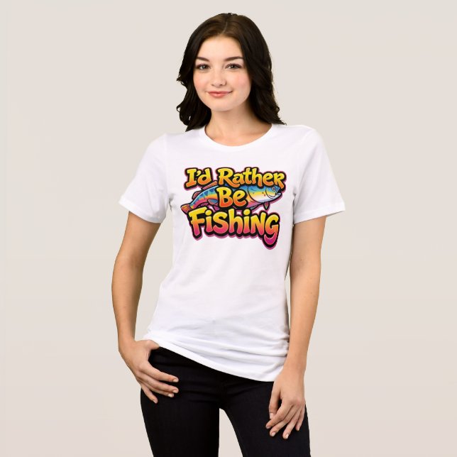 Jag hellre fiskar regnbåge t shirt (Framsida Full)