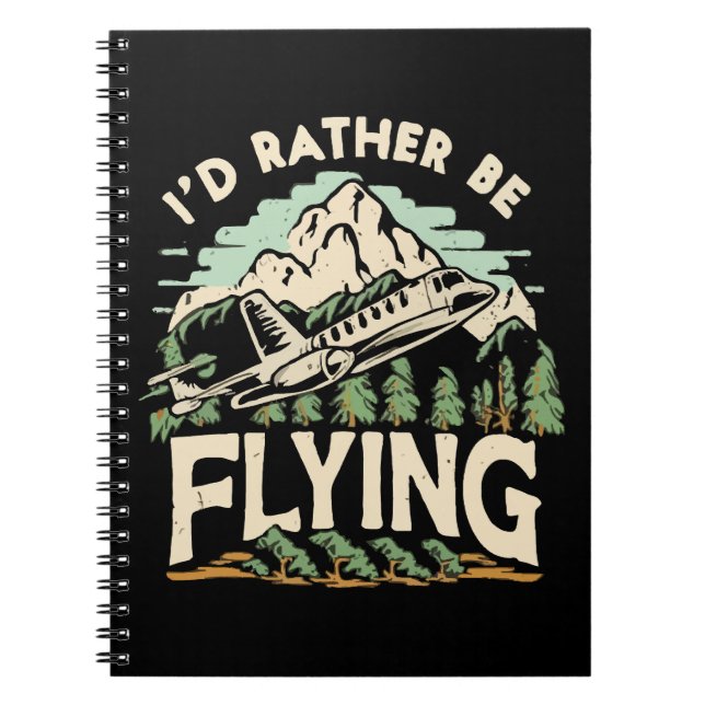 Jag hellre flyger. Flygplan Anteckningsbok (Framsidan)