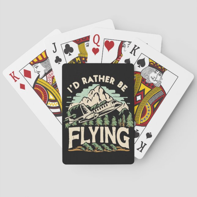 Jag hellre flyger. Flygplan Casinokort (Baksidan)