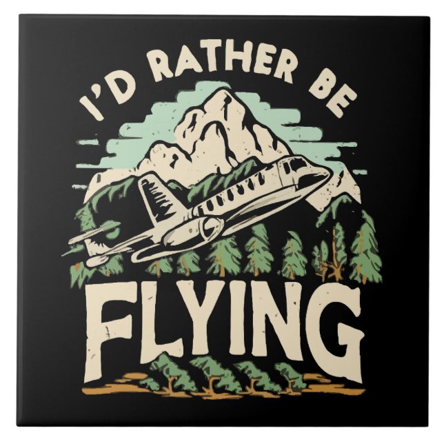 Jag hellre flyger. Flygplan Kakelplatta (Framsidan)