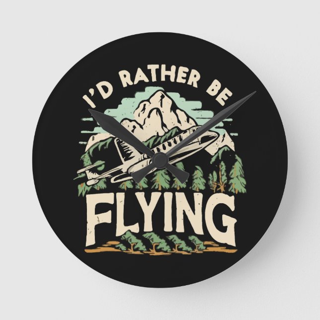 Jag hellre flyger. Flygplan Rund Klocka (Framsida)
