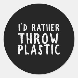 Jag hellre kastar plast frisbee disc golf text De Runt Klistermärke