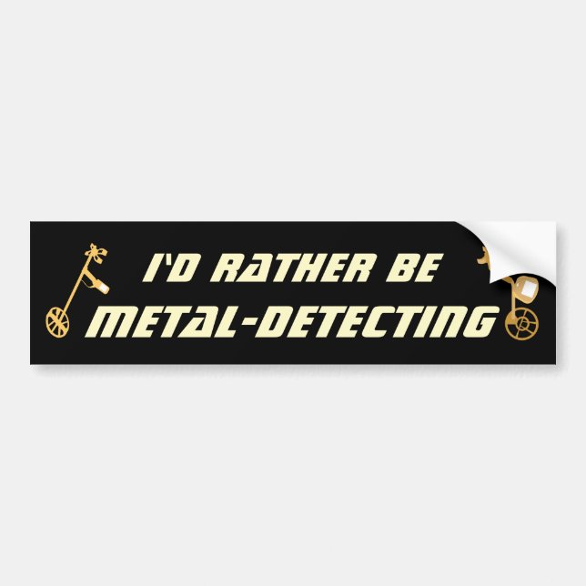 Jag hellre metalldetektering Rolig Detectorist Bildekal (Framsidan)