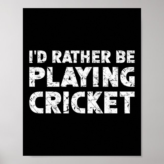 Jag hellre spelade cricket poster (Framsidan)