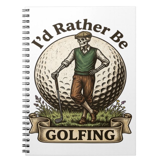 Jag hellre spelade golf  anteckningsbok (Framsidan)