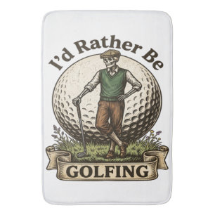 Jag hellre spelade golf  badrumsmatta