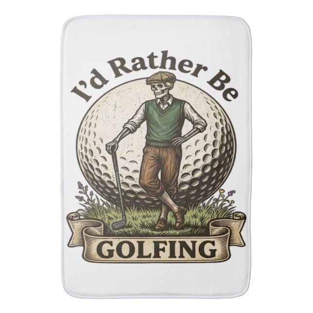 Jag hellre spelade golf  badrumsmatta (Framsidan (Vertikal))