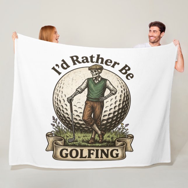 Jag hellre spelade golf  fleecefilt (På plats)
