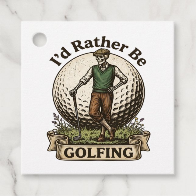 Jag hellre spelade golf  gåvor etiketter (Framsida)