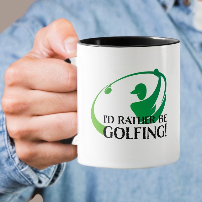 Jag hellre spelade golf Golfare Modern golfcitat Mugg (I'd Rather Be Golfing Golfers Modern Men's Golf Sports Quote Mug)