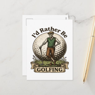 Jag hellre spelade golf  helg vykort