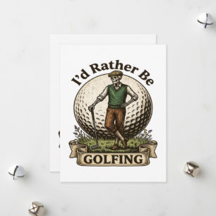 Jag hellre spelade golf julkort