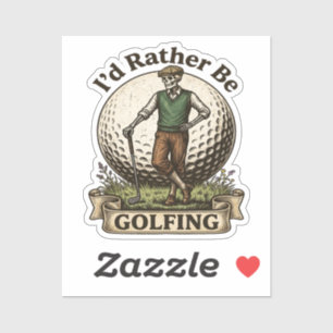 Jag hellre spelade golf klistermärken