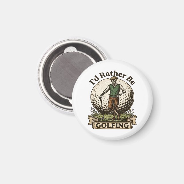 Jag hellre spelade golf  magnet (Front/Back)