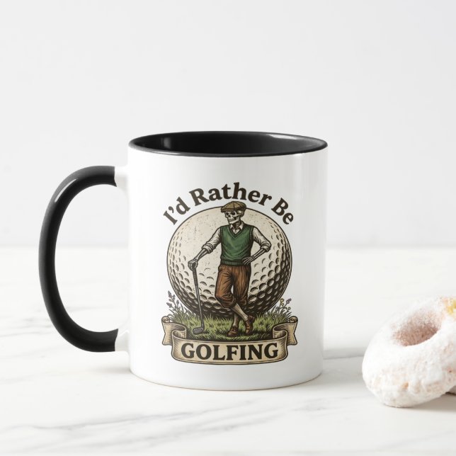 Jag hellre spelade golf  mugg (Med munk)