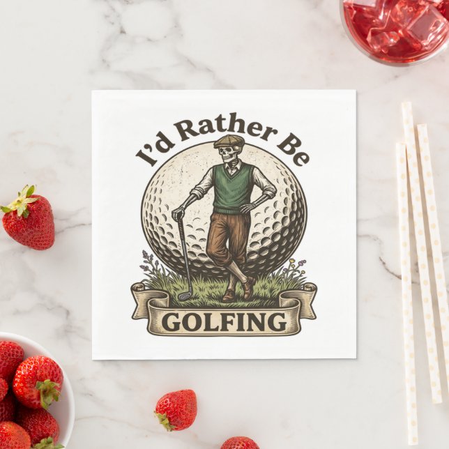 Jag hellre spelade golf  pappersservett (Insitu)