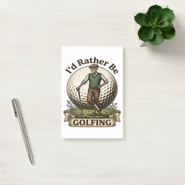 Jag hellre spelade golf  post-it block (Kontor)