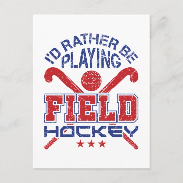 Jag hellre spelade landhockey vykort (Framsida)