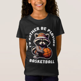 Jag hellre spelar basketroligt racoon present t shirt