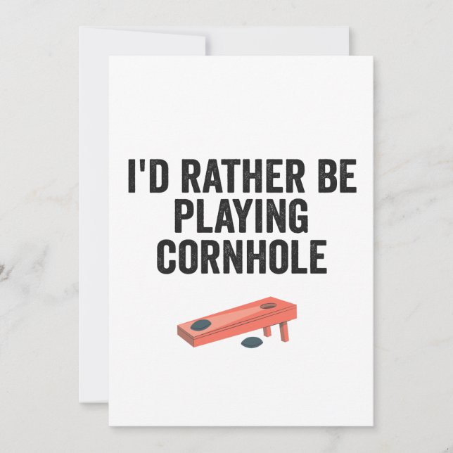 Jag hellre spelar Cornhole Roligt Sport Present  Inbjudningar (Framsida)