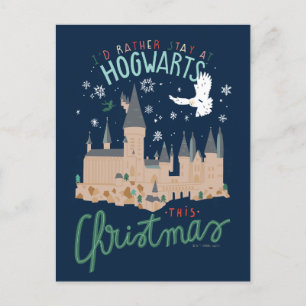 Jag hellre stannar på Hogwarts i jul Helg Vykort