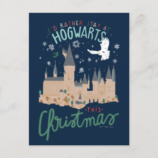 Jag hellre stannar på Hogwarts i jul Helg Vykort